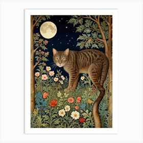 William Morris Cat In The Moonlight 23 Art Print