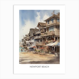 Newport Beach Watercolor 3travel Poster Art Print