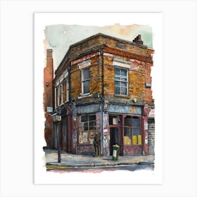 Redbridge London Borough   Street Watercolour 3 Art Print