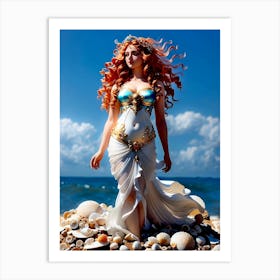 Roman Goddess Venus On The Shore Art Print