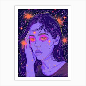 Psychedelic Girl Art Print