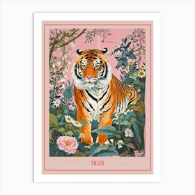 Floral Animal Painting Tiger 3 Poster Art Print