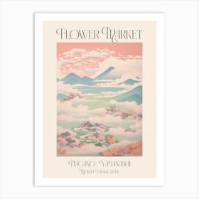 Flower Market Mount Yatsugatake In Nagano Yamanashi, Japanese Landscape 4 Poster Art Print