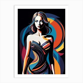 Woman In A Colorful Dress 2 Art Print