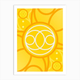 Geometric Abstract Glyph in Happy Yellow and Orange n.0062 Art Print