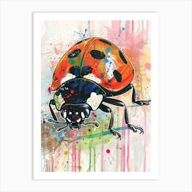 Ladybug Colourful Watercolour 3 Art Print