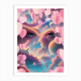 Girl In Space 3 Art Print