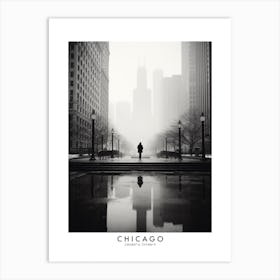 Poster Of Chicago, Black And White Analogue Photograph 1 Art Print