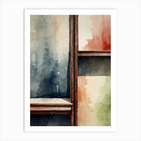 Watercolor Of A Shelf Art Print