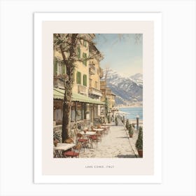 Vintage Winter Poster Lake Como Italy 1 Art Print
