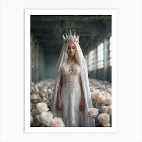 Bride In The Roses Art Print