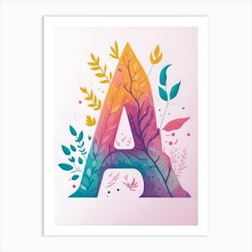 Colorful Letter A Illustration 18 Art Print