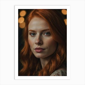 Portrait Of A Red Haired Woman Art Print