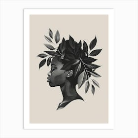 African Woman With Leaves In Her Hair 1 Art Print