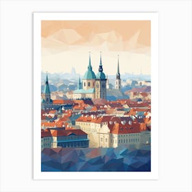 Prague, Czech Republic, Geometric Illustration 4 Art Print