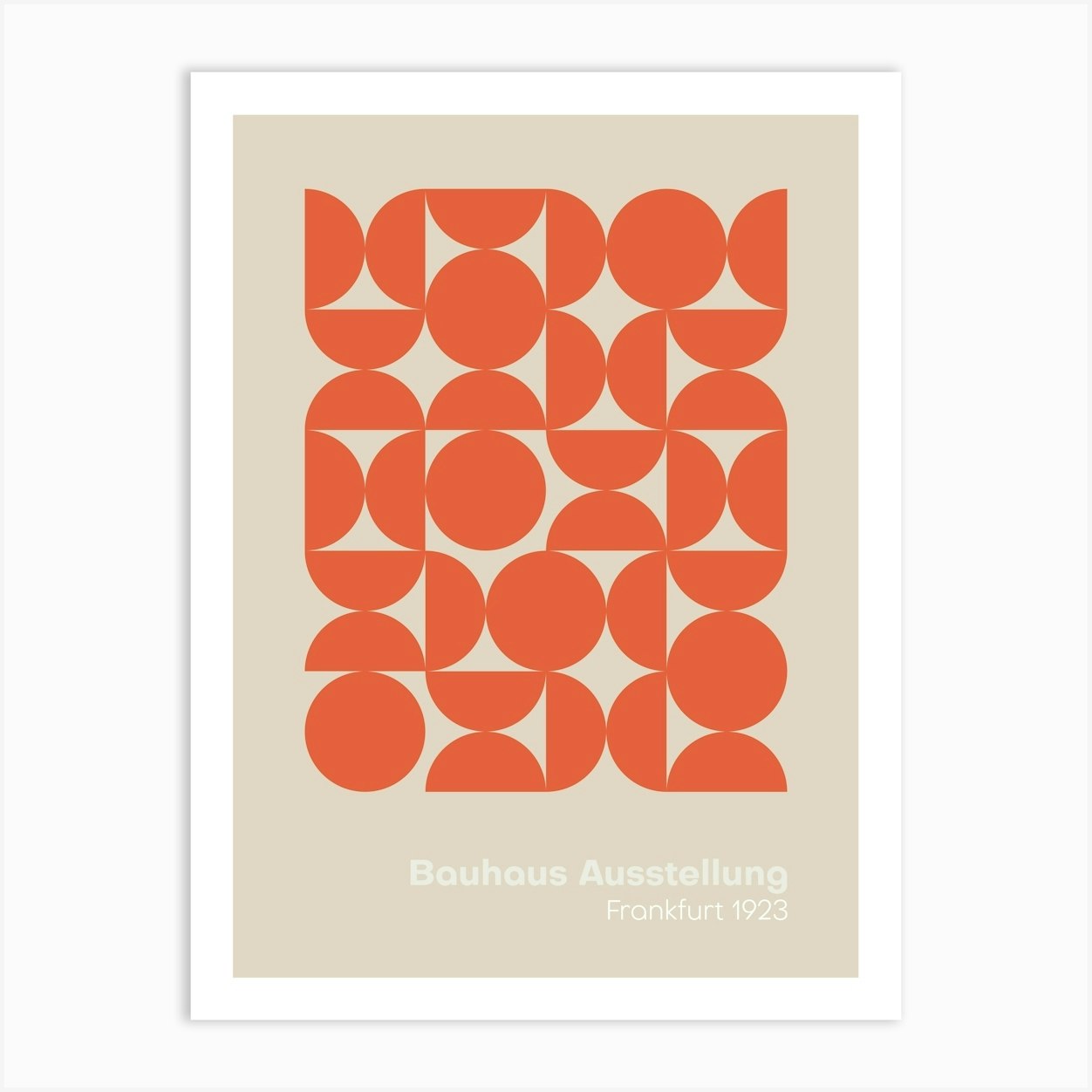 Bauhaus Print Exhibition Poster Mid Century Modern Wall Art Orange Print Bauhaus Poster Geometric Wall Art Minimalist Print Art Print by Jaffa Orange