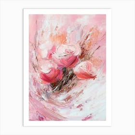 Pink Textured Oil Painting Art Print