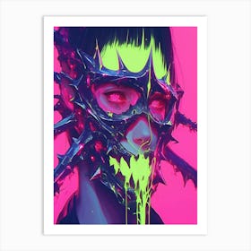 Neon Skull Art Print