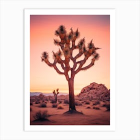  Photograph Of A Joshua Tree At Dusk In Desert 4 Art Print