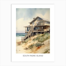 South Padre Island Watercolor 3travel Poster Art Print
