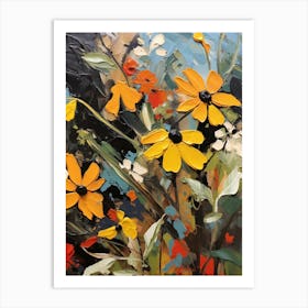 Fall Flower Painting Black Eyed Susan 3 Art Print