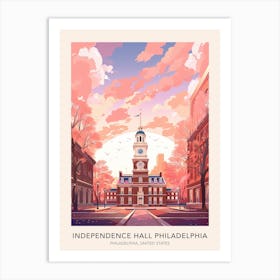 Independence Hall Philadelphia United States Travel Poster Art Print