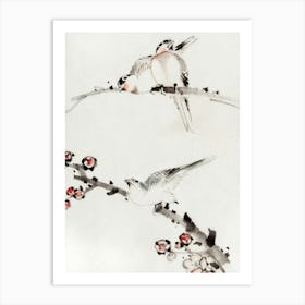 Katsushika Hokusai Birds On A Branch Art Print