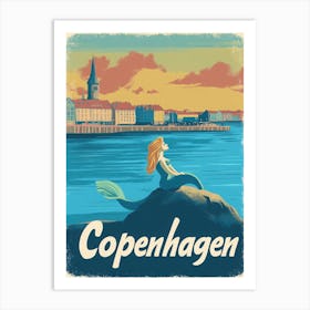 Aihrgdesign A Retro Travel Poster For Copenhagen Featuring Th 8a327d0a Bed3 43fd Aa53 E92c04390af2 3 Art Print