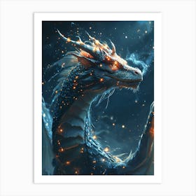 Dragon In The Night Sky 1 Art Print