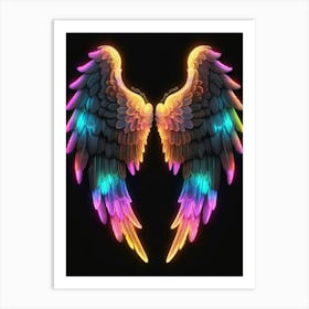 Neon Angel Wings 14 Art Print