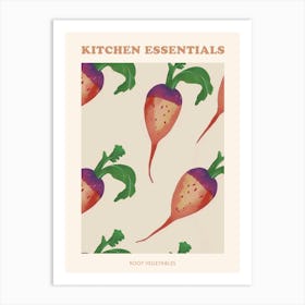 Root Vegetables Pattern Poster 1 Art Print