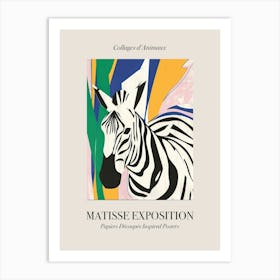 Zebra 4 Matisse Inspired Exposition Animals Poster Art Print