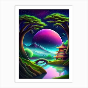 Purple Moon Art Print