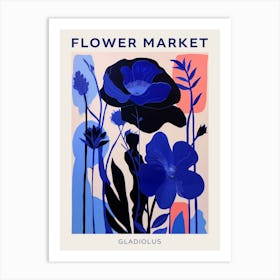 Blue Flower Market Poster Gladiolus 1 Art Print