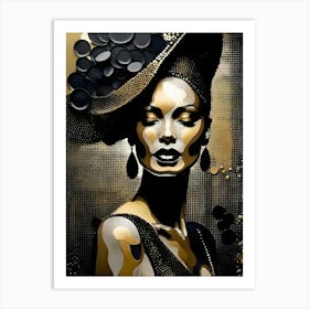 Gold And Black 4 Art Print