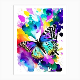 Colorful Butterfly Watercolor Painting Art Print