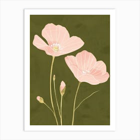 Pink & Green Buttercup 3 Art Print