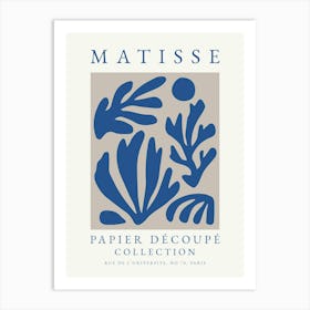 Minimalist Blue Matisse Print 3 Art Print