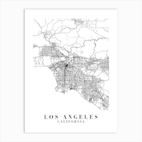Los Angeles California Street Map Minimal Art Print