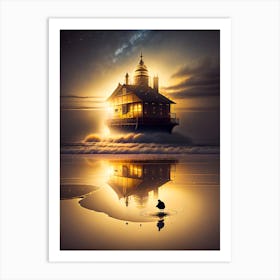 Lighthouse At Night 6 Art Print