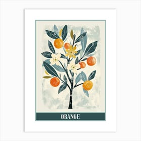 Orange Tree Flat Illustration 3 Poster Art Print