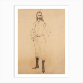 Victorian Man Study Sketch Art Print