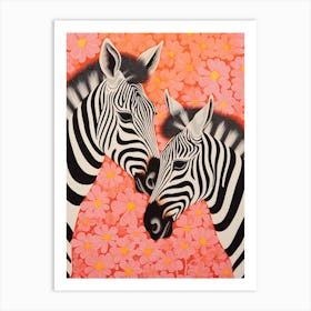 Floral Zebra Pink 2 Art Print