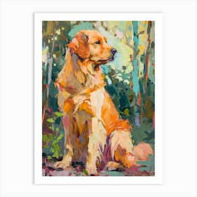 Golden Retriever Acrylic Painting 3 Art Print