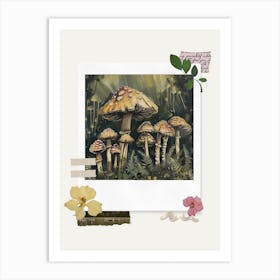 Scrapbook Mushrooms Fairycore Painting 1 Art Print