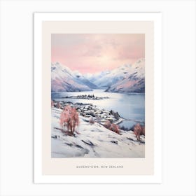 Dreamy Winter Painting Poster Queenstown New Zealand 2 Art Print