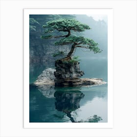 Pine Tree On A Rock 1 Art Print