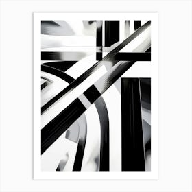 Intersection Abstract Black And White 1 Art Print