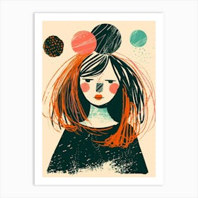 Girl With Polka Dots Art Print