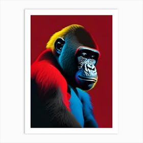Baby Gorilla Gorillas Primary Colours 3 Art Print